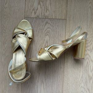 Gold Maguire Heeled Sandals | Size 40